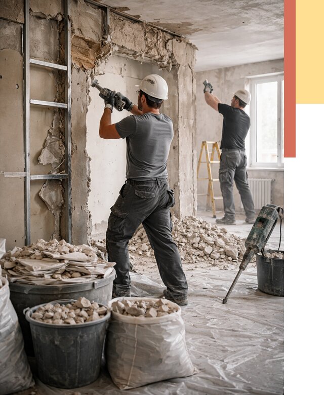 Демонтажные работы в Белой Калитве от 2800 руб. — услуги и цена под ключ | ОТДЕЛОЧНИК-Бкл