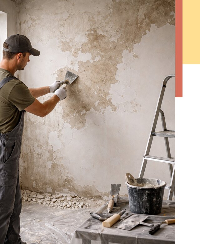 Снятие старой шпаклевки в Белой Калитве от 1919 руб. — быстро и недорого | ОТДЕЛОЧНИК-Бкл