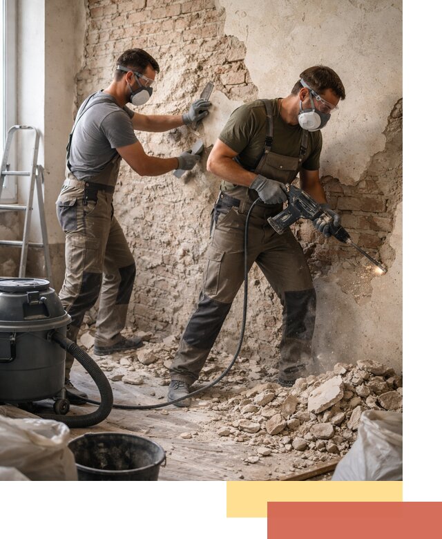 Демонтаж штукатурки со стен в Белой Калитве быстро и аккуратно