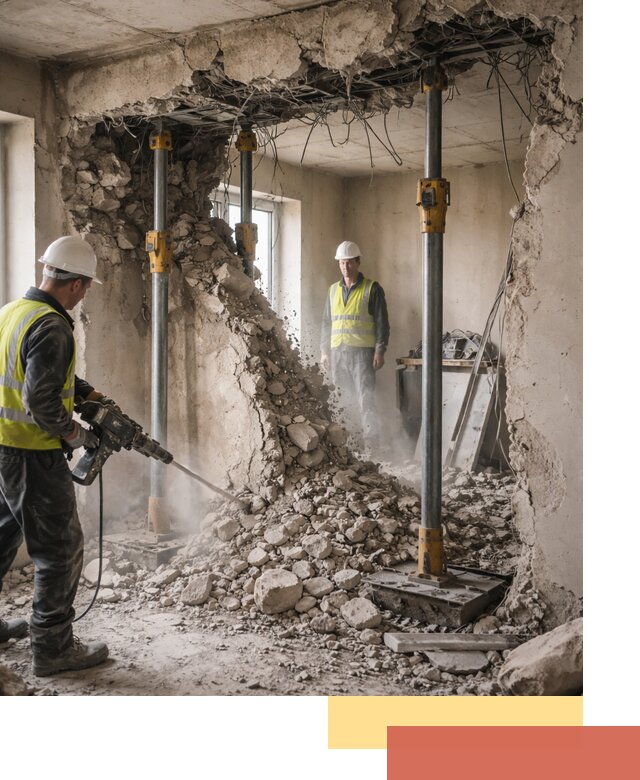 Снос несущих стен в Белой Калитве с гарантией безопасности и качества