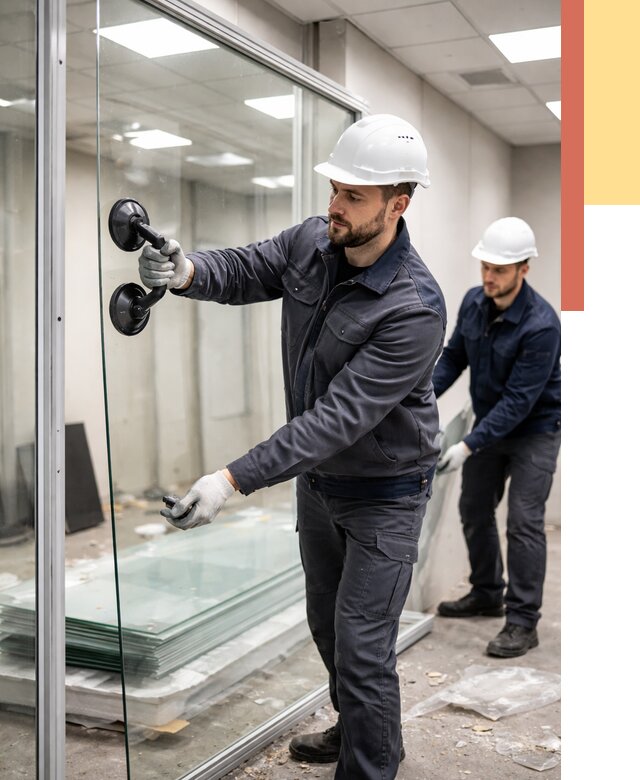 Демонтаж стеклянных перегородок в Белой Калитве от 3319 руб. — быстро и недорого | ОТДЕЛОЧНИК-Бкл