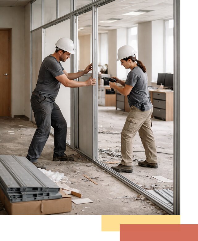 Демонтаж алюминиевых перегородок в Белой Калитве быстро и аккуратно