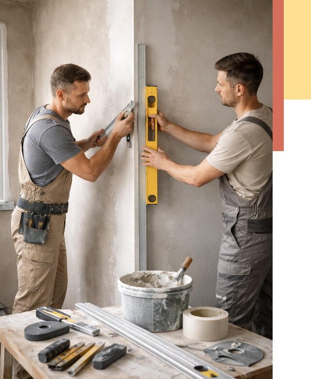 Выведение углов стен в Белой Калитве от 1919 руб. быстро и недорого | ОТДЕЛОЧНИК-Бкл