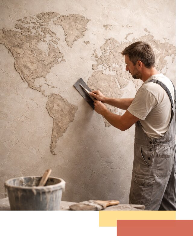 Декоративная штукатурка «Карта мира» под ключ в Белой Калитве