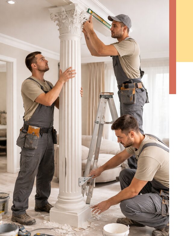 Установка декоративных колонн в Белой Калитве от 12445 руб. под ключ | ОТДЕЛОЧНИК-Бкл