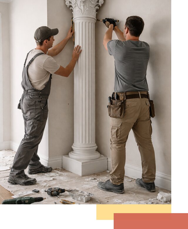 Установка декоративных колонн в Белой Калитве под ключ