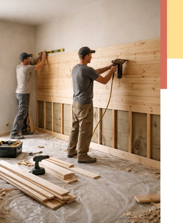 Монтаж деревянной вагонки на стены в Белой Калитве от 7778 руб. | Услуги монтажа вагонки | ОТДЕЛОЧНИК-Бкл