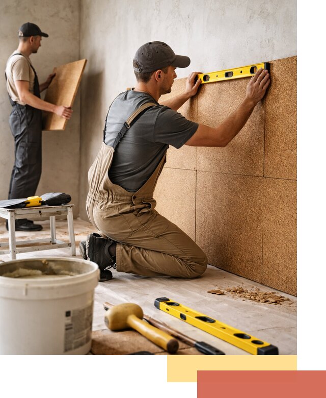 Монтаж пробковых панелей на стены в Белой Калитве быстро и качественно