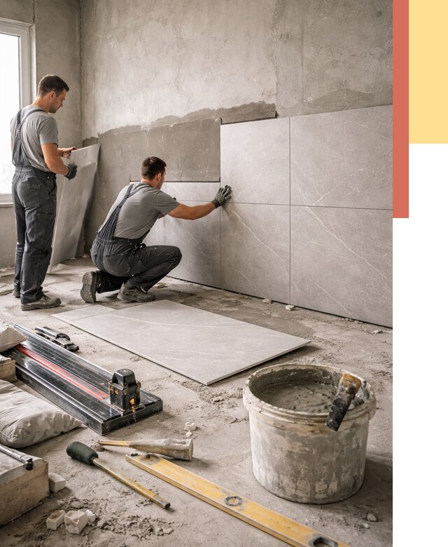 Облицовка стен керамогранитом в Белой Калитве от 4356 руб./м² — услуги под ключ | ОТДЕЛОЧНИК-Бкл