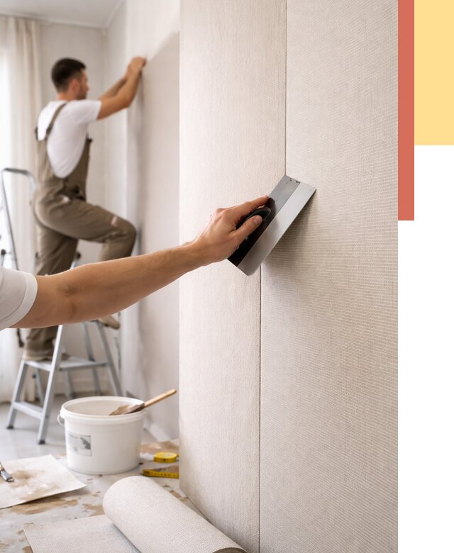 Поклейка текстильных обоев в Белой Калитве от 4667 руб. под ключ | ОТДЕЛОЧНИК-Бкл