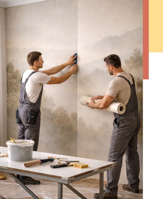 Поклейка фотообоев в Белой Калитве от 8815 руб/м² — быстро и недорого | ОТДЕЛОЧНИК-Бкл