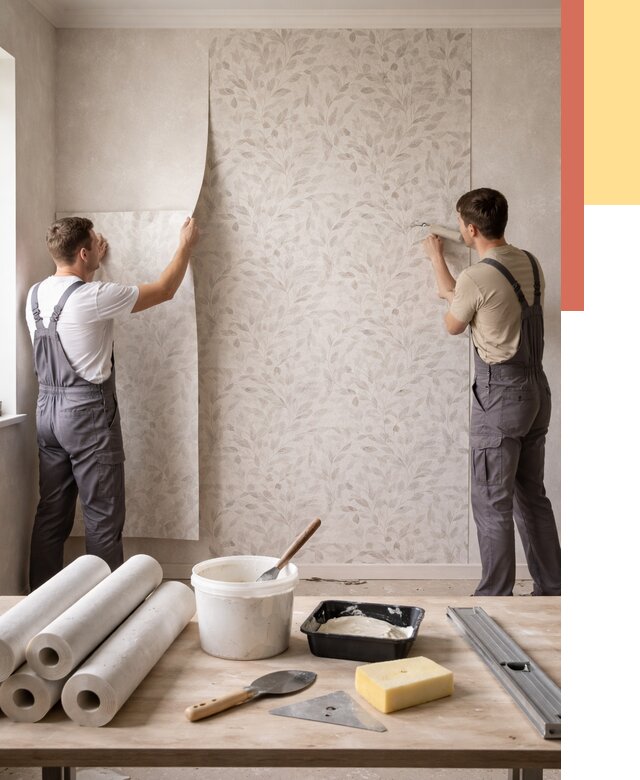 Поклейка обоев с подбором рисунка в Белой Калитве от 3630 руб. | ОТДЕЛОЧНИК-Бкл - быстро и недорого