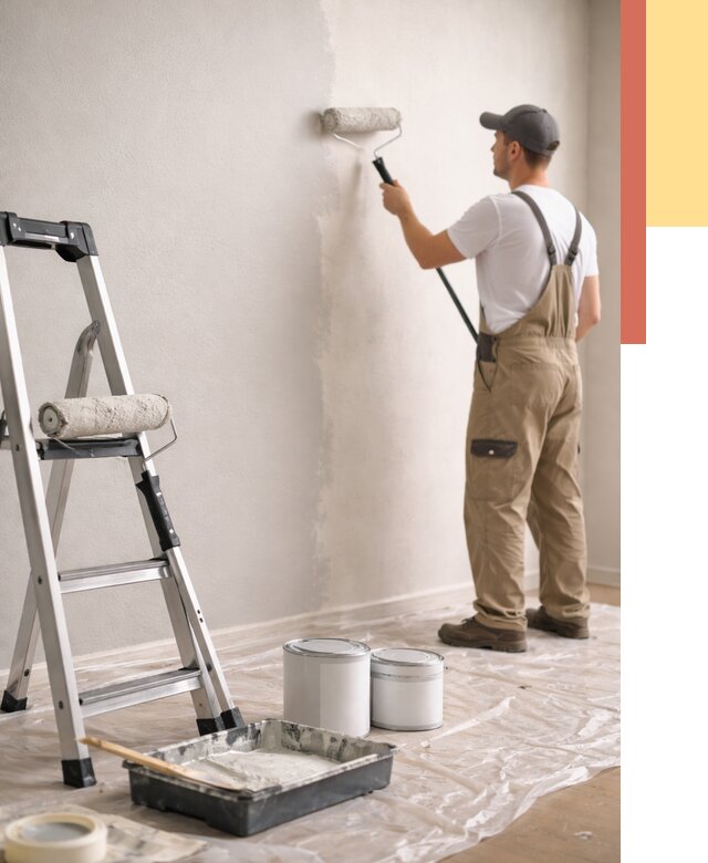 Покраска стен латексной краской в Белой Калитве от 4667 руб. за м2 | ОТДЕЛОЧНИК-Бкл