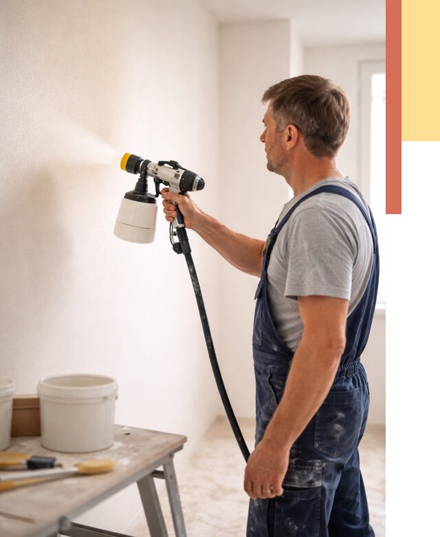 Покраска стен краскопультом в Белой Калитве от 7778 руб. — механизированная покраска | ОТДЕЛОЧНИК-Бкл