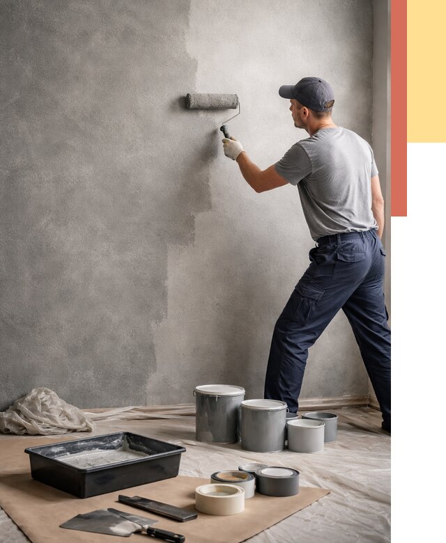 Покраска стен под бетон в Белой Калитве от 674 руб. за м2 — быстро и недорого | ОТДЕЛОЧНИК-Бкл