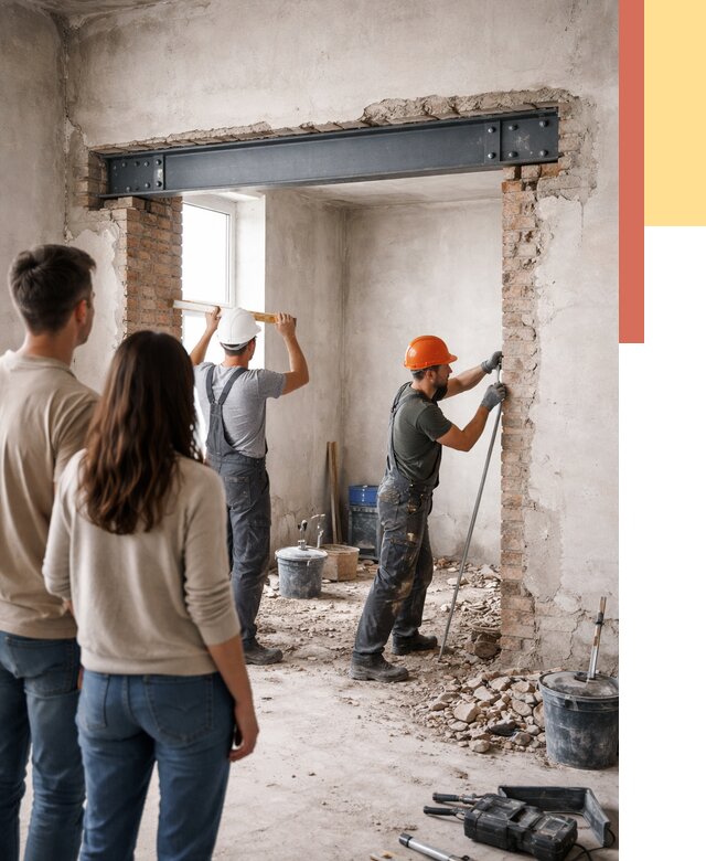 Усиление проема в стене в Белой Калитве от 9852 руб. — усиление дверного проема металлоконструкцией | ОТДЕЛОЧНИК-Бкл