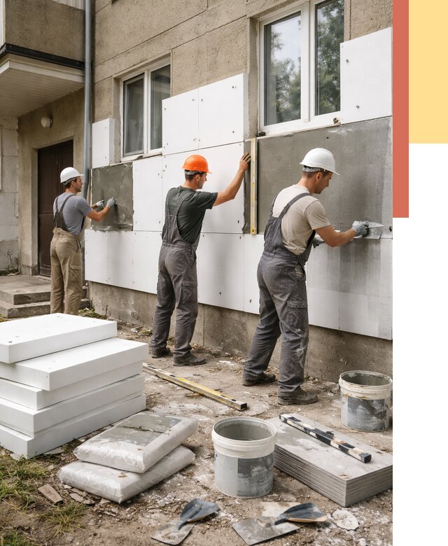 Утепление стен пенопластом в Белой Калитве от 1815 руб. — недорого и под ключ | ОТДЕЛОЧНИК-Бкл