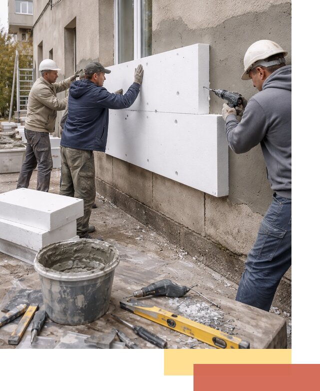 Утепление наружных стен пенопластом в Белой Калитве