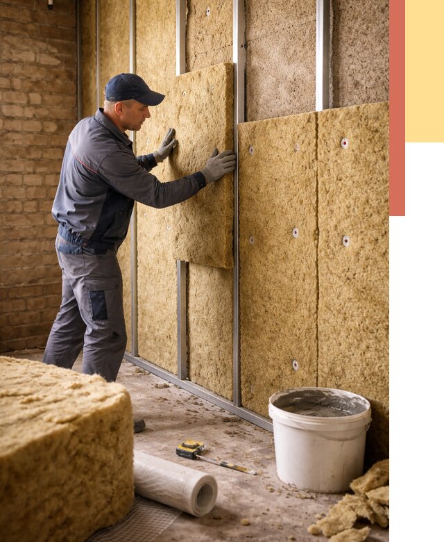 Утепление стен минватой в Белой Калитве от 1400 руб./м2 — недорого и быстро | ОТДЕЛОЧНИК-Бкл