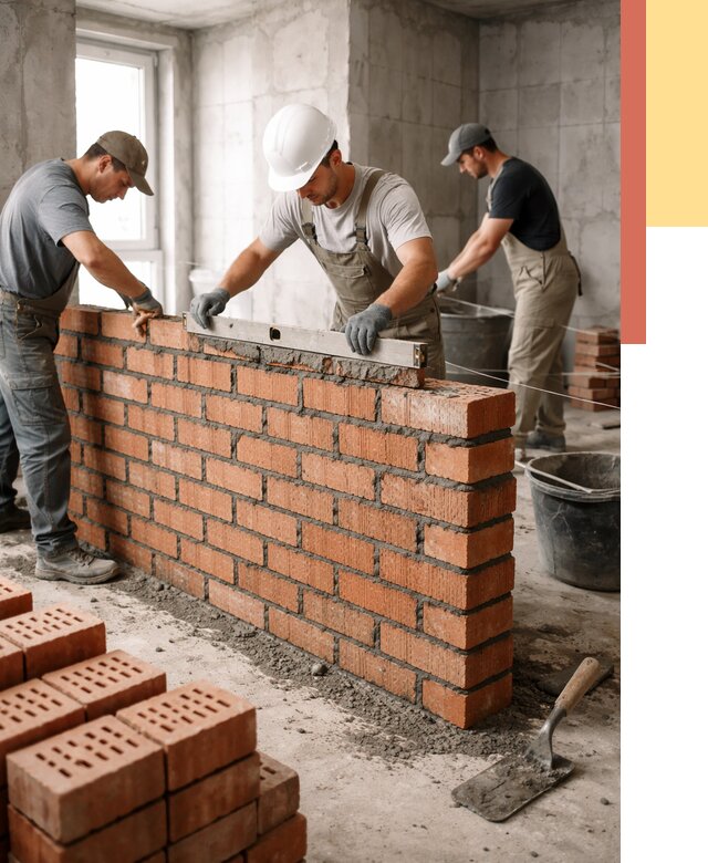 Кладка перегородок из кирпича в Белой Калитве от 3630 руб. за м² | ОТДЕЛОЧНИК-Бкл