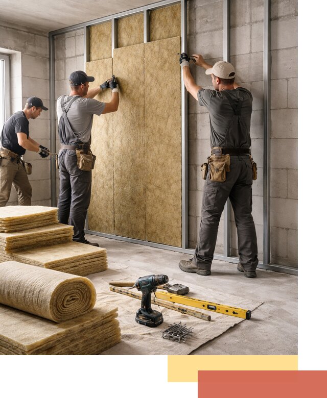 Шумоизоляция перегородок из блоков в Белой Калитве — монтаж и защита шумоизоляцией