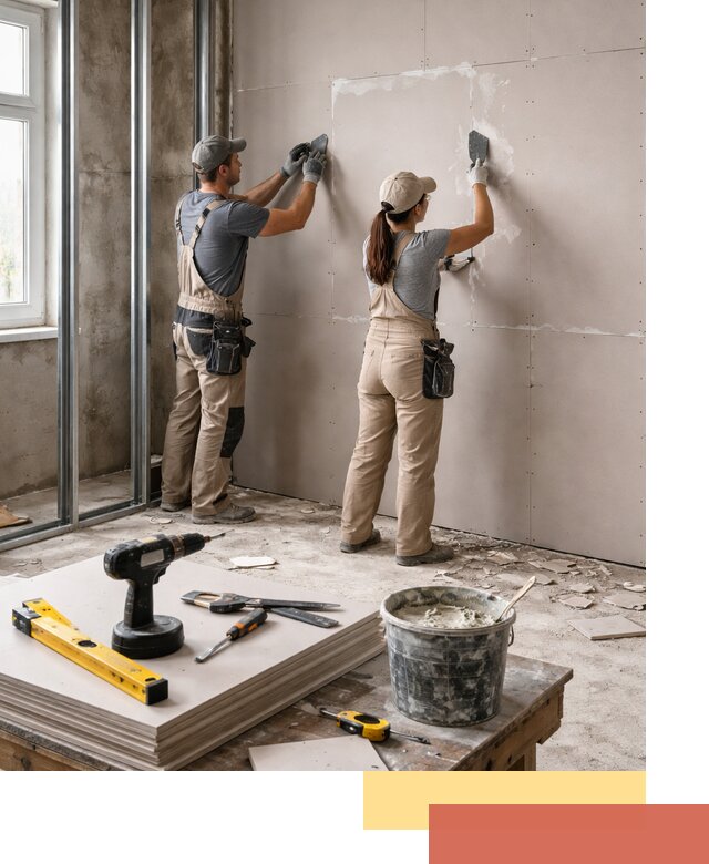 Монтаж двухслойной перегородки из гипсокартона в Белой Калитве