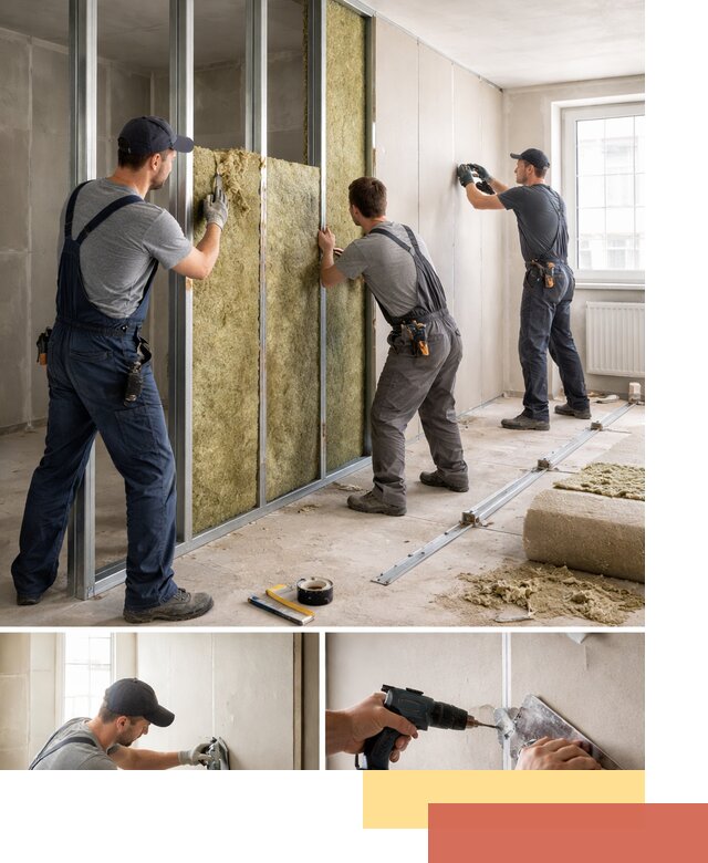 Перегородка из гипсокартона с шумоизоляцией в Белой Калитве — монтаж под ключ