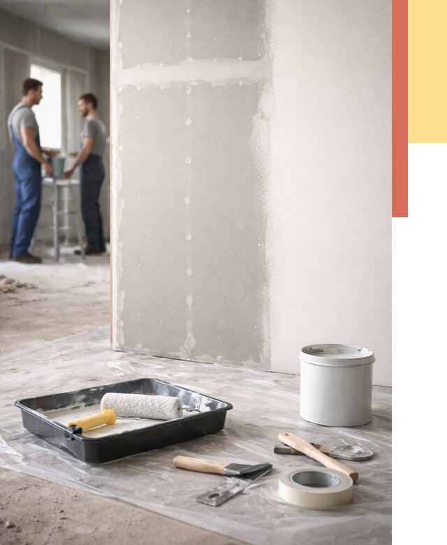 Покраска перегородок из гипсокартона в Белой Калитве от 4667 руб. под ключ | ОТДЕЛОЧНИК-Бкл