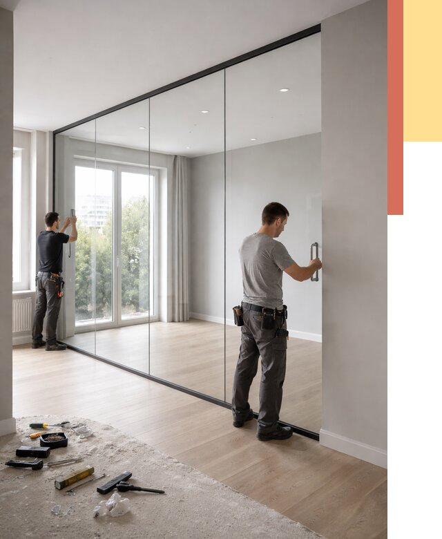 Изготовление стеклянных перегородок в Белой Калитве от 12808 руб. под ключ | ОТДЕЛОЧНИК-Бкл