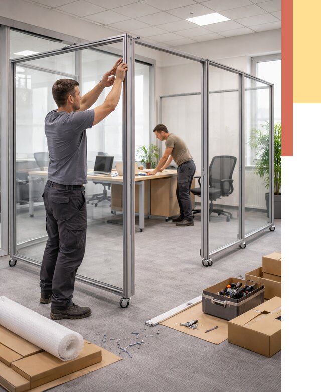 Мобильные офисные перегородки в Белой Калитве от 12964 руб. — установка под ключ | ОТДЕЛОЧНИК-Бкл