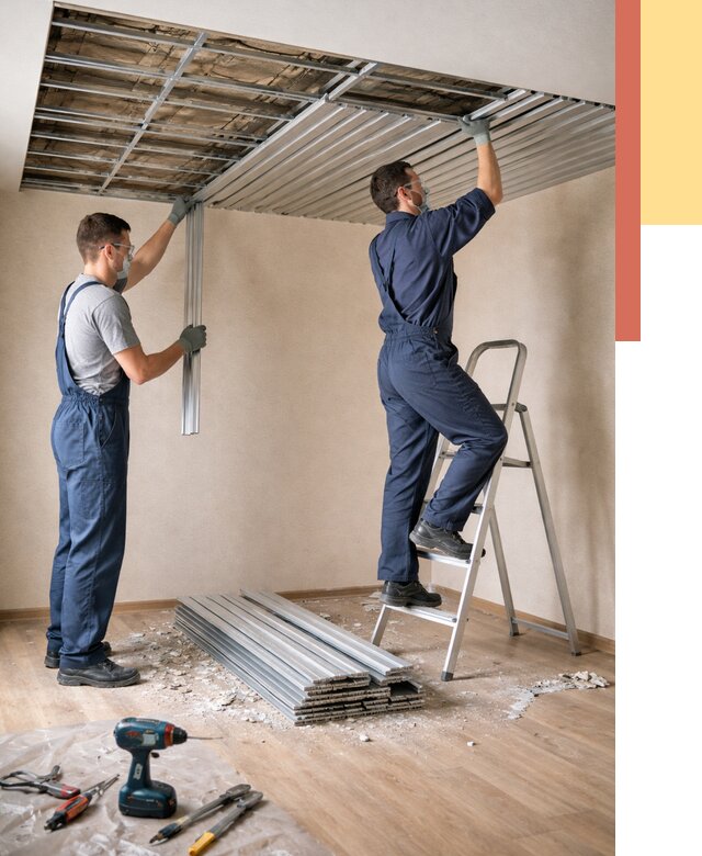 Демонтаж реечного потолка в Белой Калитве от 4667 руб. быстро и недорого | ОТДЕЛОЧНИК-Бкл