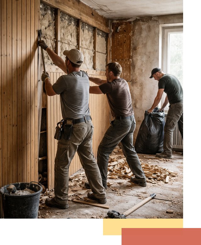 Демонтаж вагонки и вывоз материалов в Белой Калитве