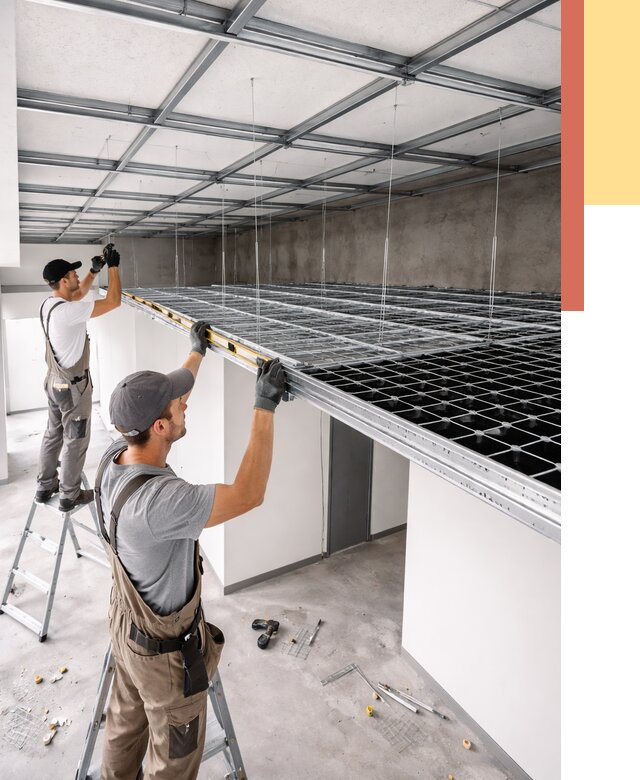 Монтаж потолка грильято в Белой Калитве от 467 руб./м² — быстрая сборка под ключ | ОТДЕЛОЧНИК-Бкл