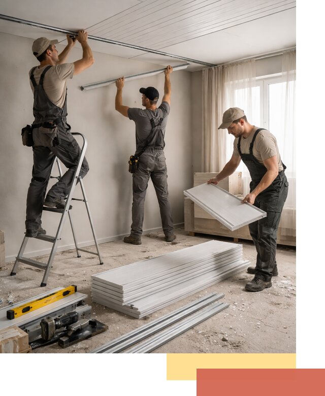 Монтаж потолка из ПВХ панелей в Белой Калитве оперативно и качественно