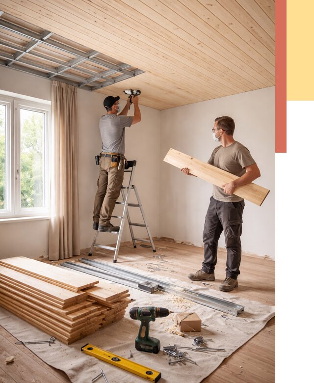 Монтаж потолка из вагонки в Белой Калитве от 6741 руб. | Быстро и недорого — ОТДЕЛОЧНИК-Бкл