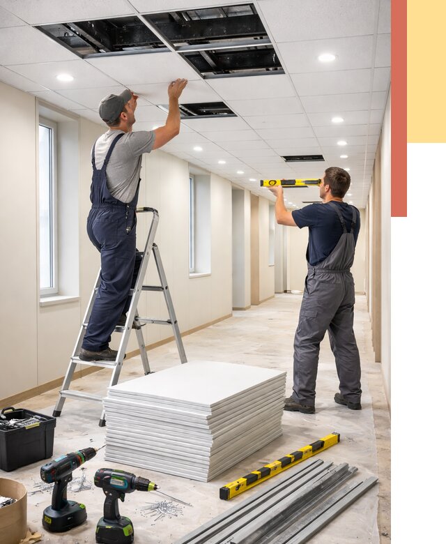 Ремонт потолка Армстронг в Белой Калитве от 4667 руб. — быстро и недорого | ОТДЕЛОЧНИК-Бкл