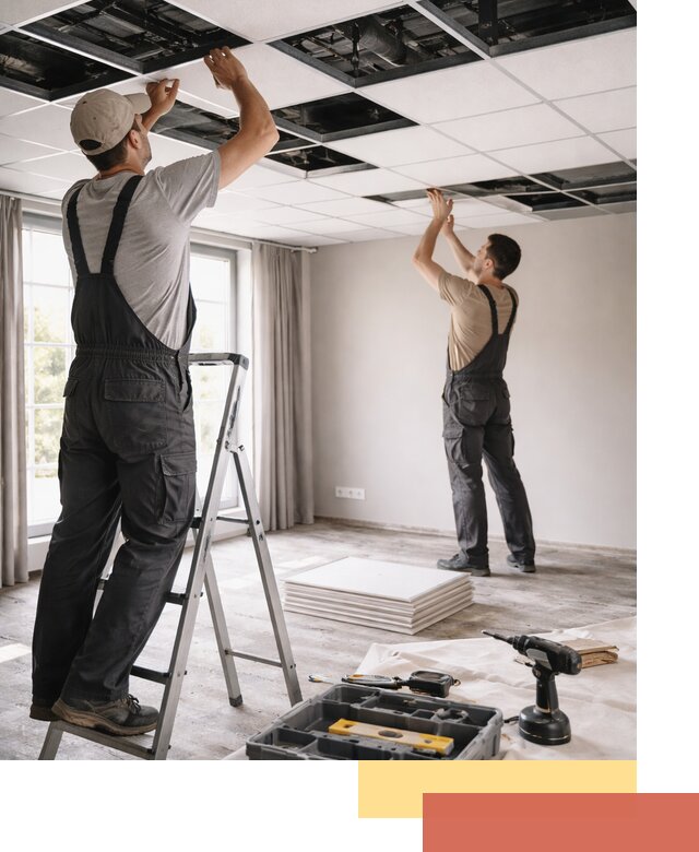 Замена плит подвесного потолка в Белой Калитве быстро и качественно