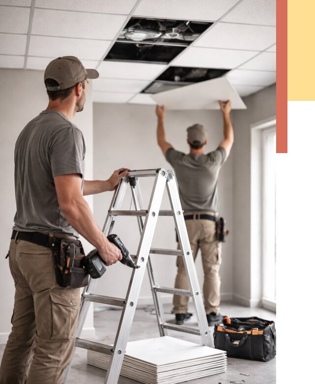 Обслуживание подвесного потолка в Белой Калитве от 3630 руб. — быстро и недорого | ОТДЕЛОЧНИК-Бкл