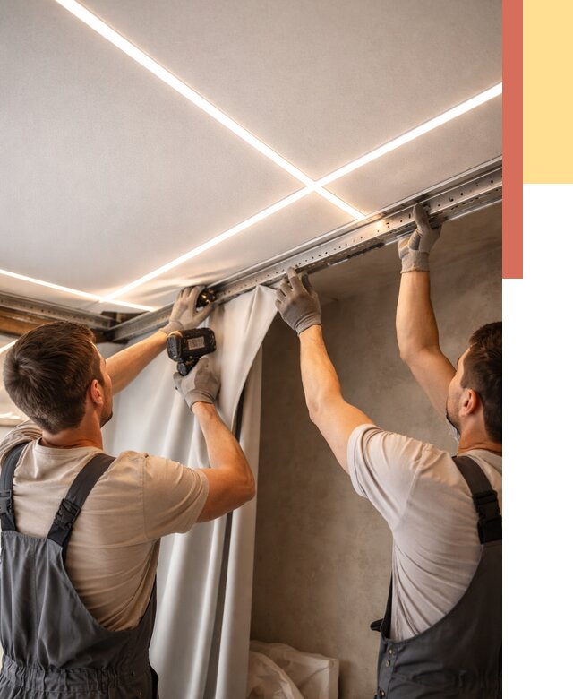 Монтаж натяжного потолка со световыми линиями в Белой Калитве от 1245 руб. | ОТДЕЛОЧНИК-Бкл