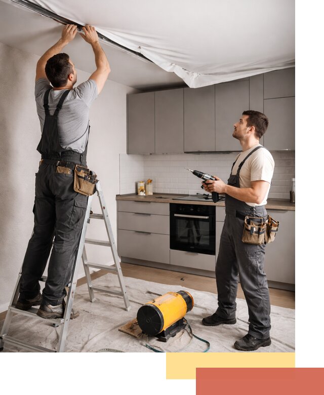 Монтаж натяжного потолка на кухне в Белой Калитве