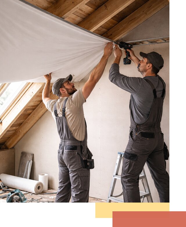 Монтаж натяжного потолка в мансарде в Белой Калитве