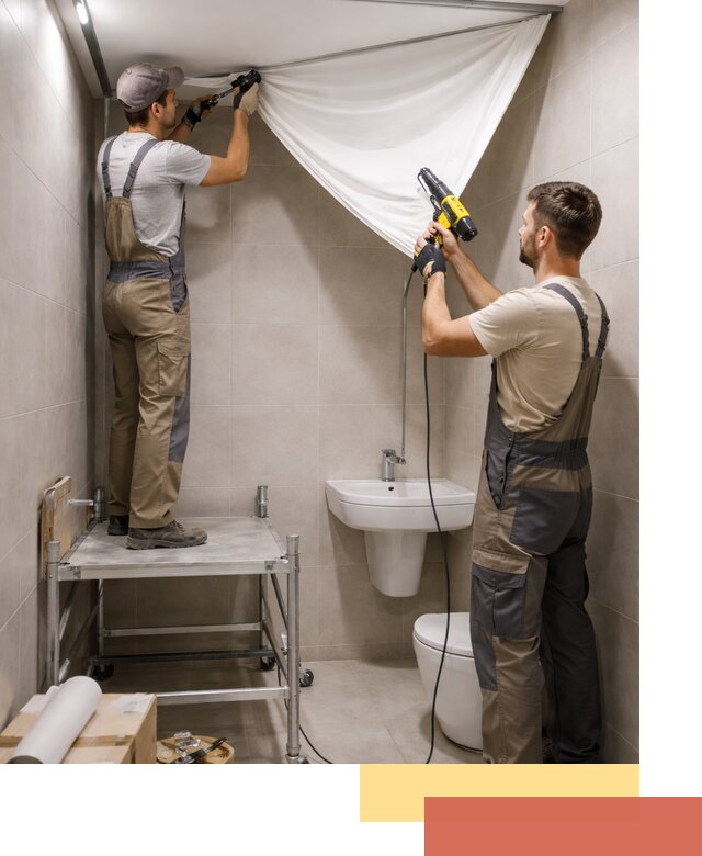 Монтаж натяжного потолка в санузле в Белой Калитве