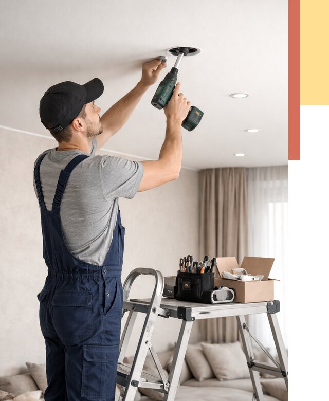 Установка и монтаж точечных светильников в натяжной потолок в Белой Калитве от 1867 руб. | ОТДЕЛОЧНИК-Бкл