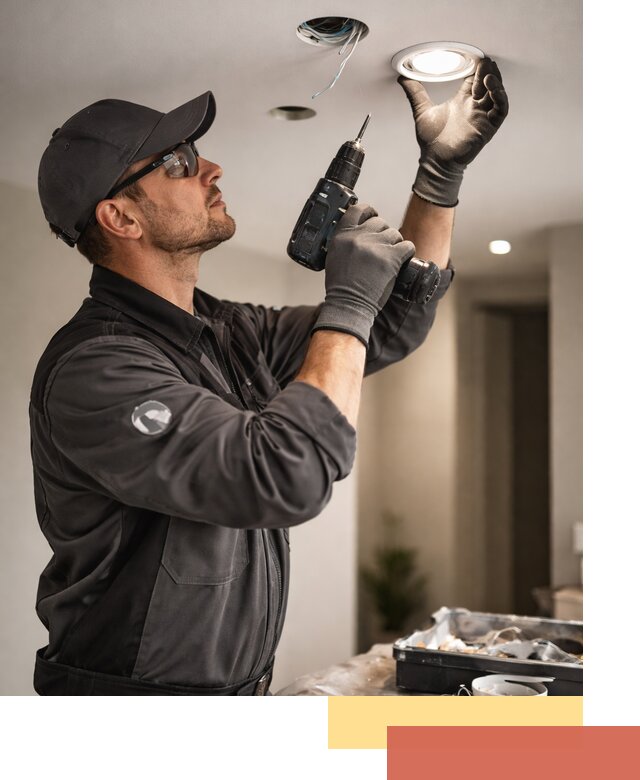 Установка точечных светильников в натяжной потолок в Белой Калитве