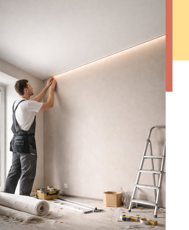 Теневые натяжные потолки в Белой Калитве от 8504 руб. под ключ | ОТДЕЛОЧНИК-Бкл