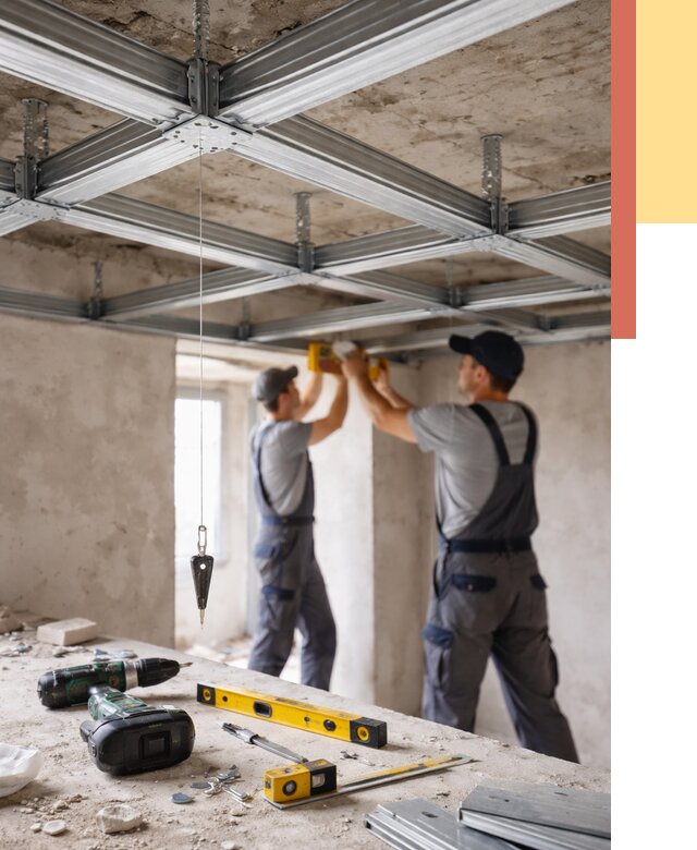 Монтаж каркаса потолка из профиля в Белой Калитве от 4667 руб. — услуги ОТДЕЛОЧНИК-Бкл