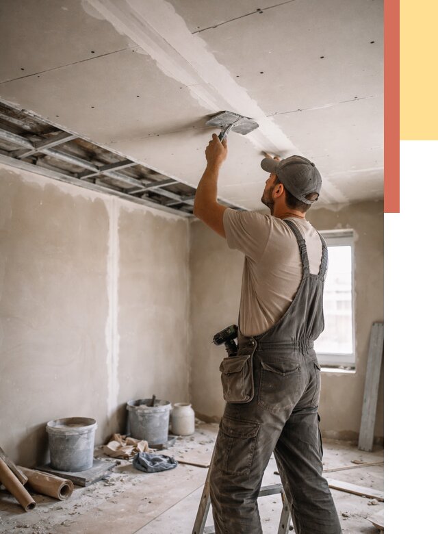 Ремонт потолка из гипсокартона в Белой Калитве от 674 руб./м² — быстро и недорого | ОТДЕЛОЧНИК-Бкл