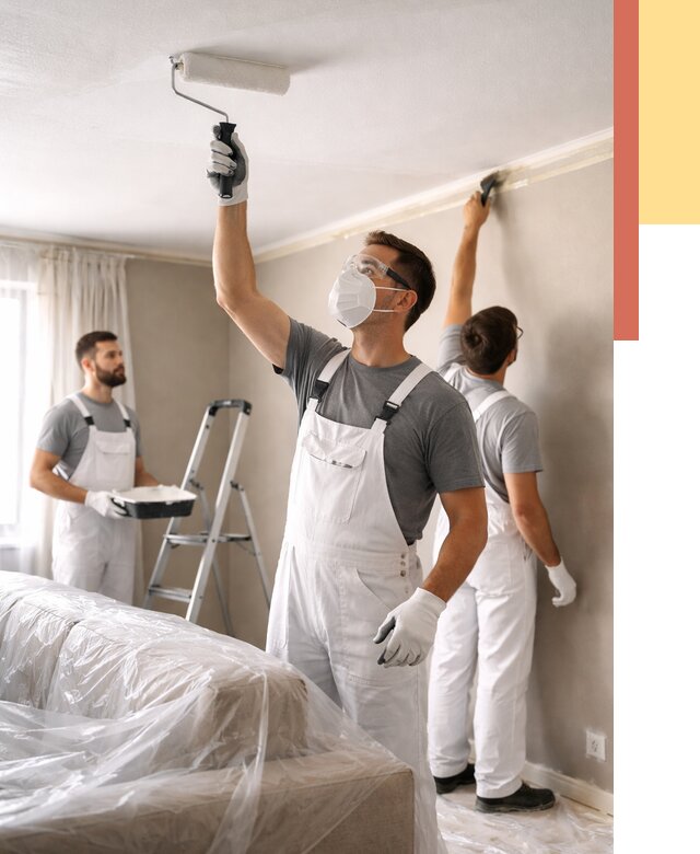 Покраска потолка водоэмельсионной краской в Белой Калитве от 2282 руб/м² — услуги под ключ | ОТДЕЛОЧНИК-Бкл